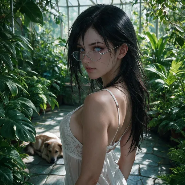 眼鏡をかけた黒髪のAI彼女