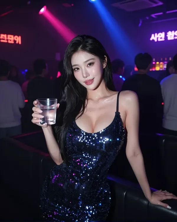 夜の街で乾杯するAI彼女